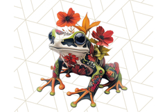 Floral Punk Frogs PNG - Neon Reble Grunge Amphibians Clipart Product Image 5