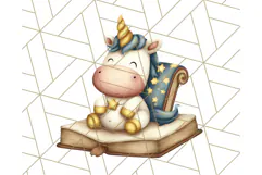 Magical Bookish Unicorn PNG Clipart Reading Books & Stories Product Image 5