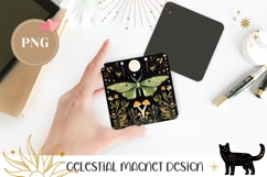 Celestial Butterfly Magnet, Forest Magnet Design, Moth PNG Product Image 1