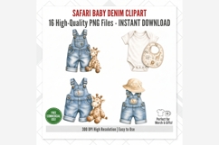 Safari Baby Denim Clipart Bundle Product Image 3