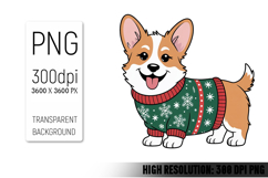 Cute Christmas Dog, Animal Sublimation Clipart PNG Product Image 1