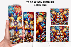 Skinny Tumbler 20oz Wrap Design,4th of july Tumbler PNG Product Image 1