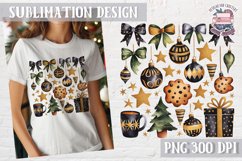 Christmas Coquette Bow PNG Holidays Funny Watercolor Product Image 1