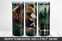 Bear Skinny Tumbler 20oz Wrap Design, Animal Tumbler Wrap Product Image 1