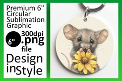 Sweet Floral Mouse Round Design PNG Product Image 1