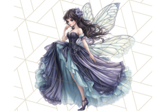 Gothic Fairy &amp; Potion Clipart, Dark Fantasy PNG Printable Product Image 5