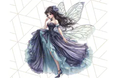 Gothic Fairy & Potion Clipart, Dark Fantasy PNG Printable Product Image 5