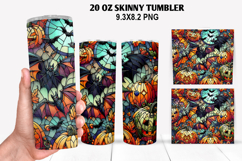 Bats Skinny Tumbler 20oz Wrap Design, Halloween Tumbler PNG Product Image 1