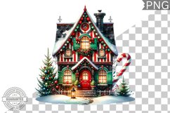 Christmas House Sublimation - Clipart PNG Design Product Image 1