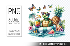 Summer Animals Clipart PNG Bundle, Tropical Summer Animals Product Image 11