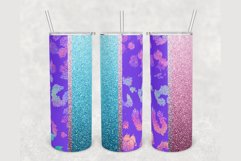 Pink Blue Glitter Leopard 20oz sublimation design tumbler Product Image 1