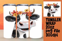 Amusing Farm Cow Watercolor Tumbler Wrap - 20oz Product Image 1