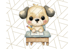 Cute Back to School Animals PNG Clipart with Books &amp; Bags Product Image 5