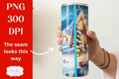Christmas 3D tumbler wrap for sublimation, Cute Snowman PNG Product Image 2
