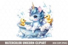 Watercolor Unicorn Clipart, Watercolor Clipart Product Image 1