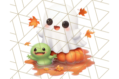 Cute Halloween Ghost Clipart PNG, Ghost and Friends Holiday Product Image 5