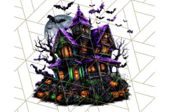 Haunted Houses Clipart PNG, Spooky Halloween Homes Product Image 5