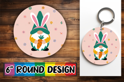 Timeless Round Ornaments Sublimation PNG, Spring Gnomes Product Image 1