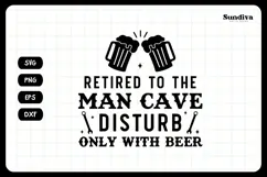 Funny Man Cave Sign Saying SVG | Disturb Only With Beer Product Image 3