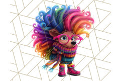 Funky Safari Animals PNG Clipart With Rainbow Hair, Cute Png Product Image 5