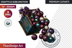 Christmas Jewel Baubles Clipart | Elegant Holiday Ornaments Product Image 1