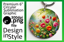 Gorgeous Circle Design Keychain Template , Flower Product Image 1