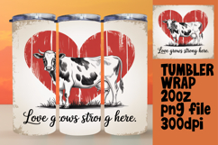 Artistic 20oz Tumbler Design , Cute Cow Product Image 1