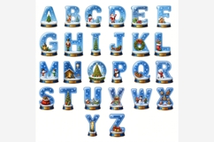 Christmas Globe Alphabet PNG Bundle, A-Z Letters &amp; Numbers Product Image 7