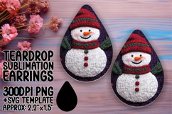 Bright Teardrop Earrings Design for Crafts , Snowman Product Image 1