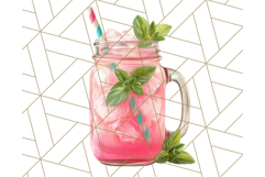 Pink and Mint Summer Clipart PNG Beach Icons, Summer Fun Png Product Image 5