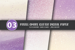 Pastel Ombre Glitter Digital Paper Product Image 1