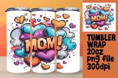 Stylish Mom Design 20oz Tumbler Wrap - Vibrant Pop Art Product Image 1