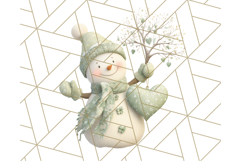 Pastel Snowman Clipart PNG, Cute Soft Winter Graphics Product Image 5