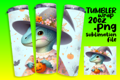Beautiful 20oz Tumbler Artwork , Halloween Dino Product Image 1
