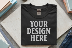 Black Gildan 5000 Flat Lay Tshirt Mockup, G5000 mockup Product Image 1