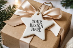 Christmas Star Ceramic Ornament Mockup | Holiday Star Product Image 1