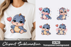 Cute Baby Dragon Clipart PNG Product Image 1