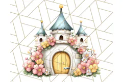 Princess Castle Clipart PNG, Enchanted Garden Artwork Product Image 5