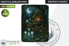 Fantasy clipart Magical Forest Village PNG for scrapbooking Product Image 1