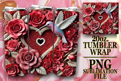 Bright reflections 20oz tumbler wrap, 3D Heart Product Image 1