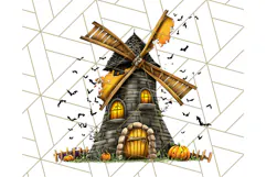 Halloween Buildings Clipart PNG, Haunted Houses Art Product Image 5