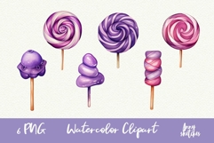 6 Halloween Candy Clipart Trick or Treat Watercolor PNGs Product Image 1