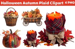 Halloween Autumn Plaid Clipart PNG Product Image 1