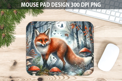 Watercolor Fox Mouse Pad Sublimation - Animal PNG Product Image 1