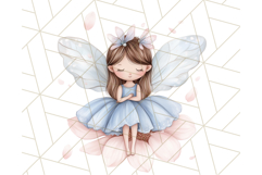 Pastel Blue Fairy Garden Clipart, Enchanted Cottagecore Png Product Image 5