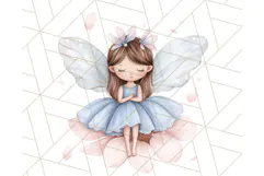 Pastel Blue Fairy Garden Clipart, Enchanted Cottagecore Png Product Image 5