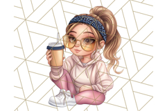 Sassy Mom Coffee PNG Clipart, Messy Bun Mom Life PNGs Product Image 5
