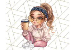 Sassy Mom Coffee PNG Clipart, Messy Bun Mom Life PNGs Product Image 5