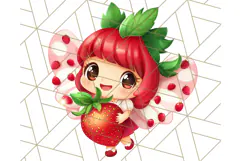 Strawberry Fruit PNG Clipart, Adorable Kawaii Characters Png Product Image 5