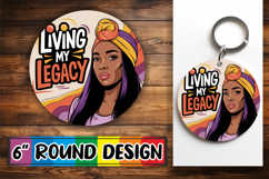Heartfelt Circle Keychain Sublimation, Black Woman Product Image 1